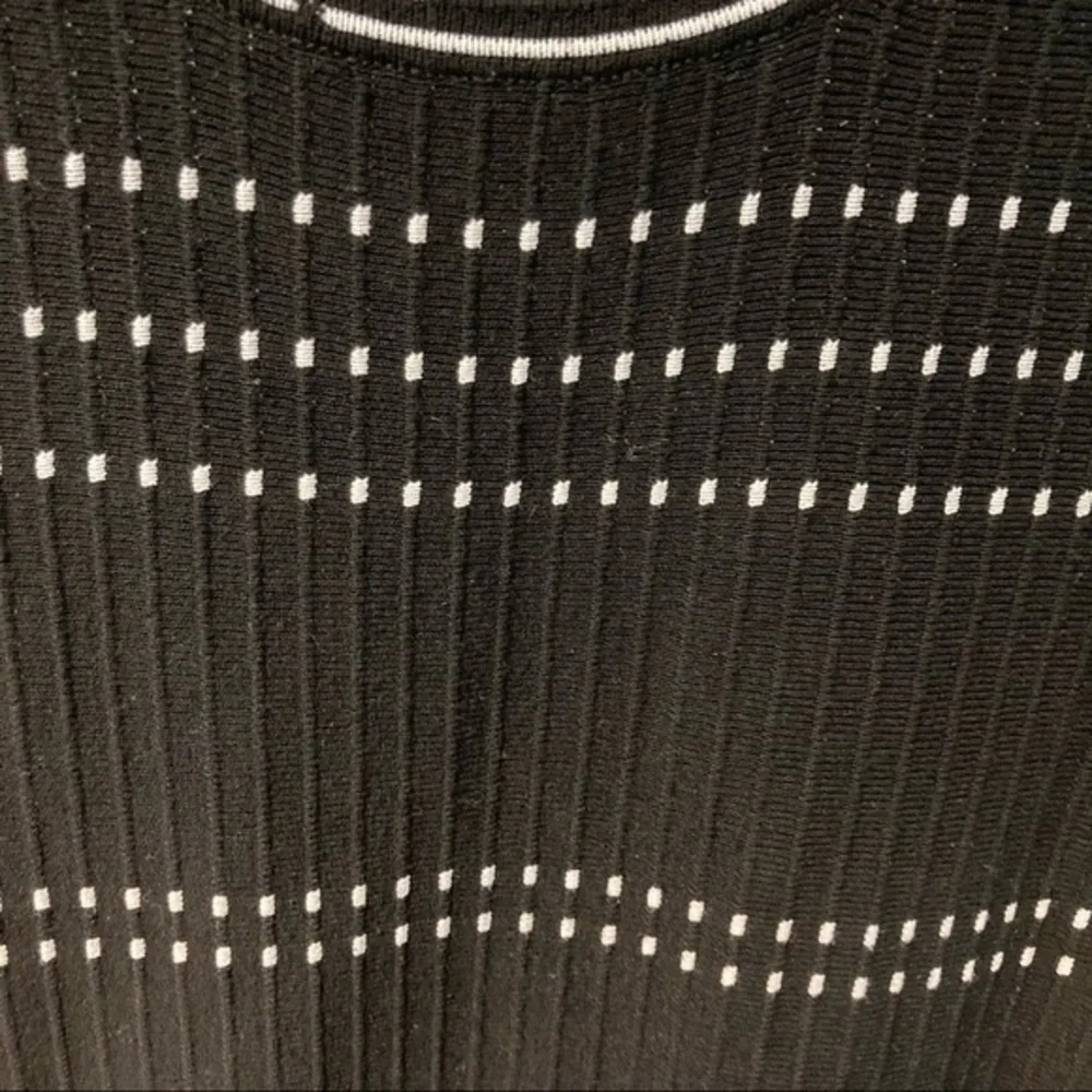 kate spade Black Midi Dress with White Dot & Wave Pattern